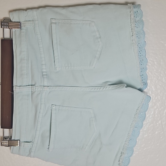 Cat & Jack Light Blue Jean Shorts with Lace Trim - Picture 3 of 4